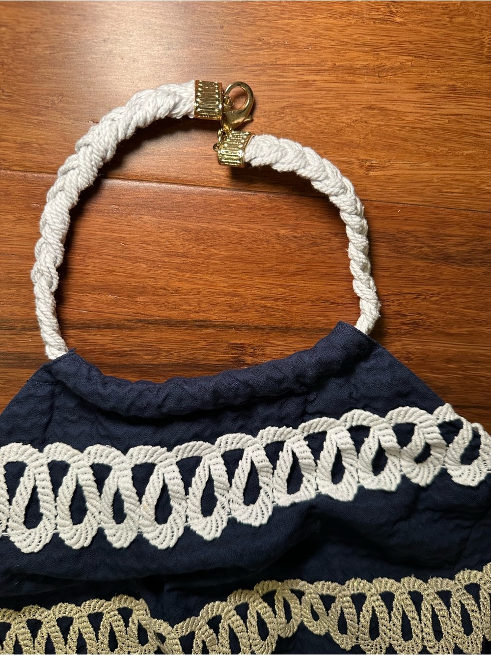 Lilly Pulitzer Navy Dress with White Crochet Trim Coastal Size 4 - Picture 3 of 6